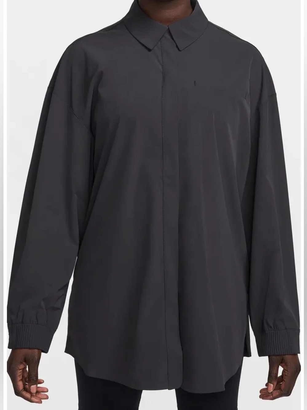 Nike 24.7 Dri-Fit Button-Up Dark Gray Long-Sleeve Shirt